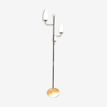 Metal floor lamp 3 opaline fires 1960