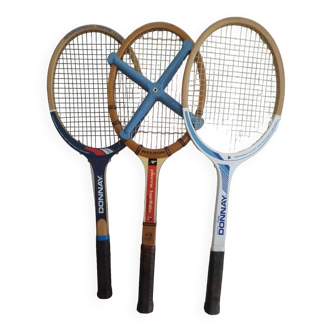 Set of 3 vintage wooden rackets