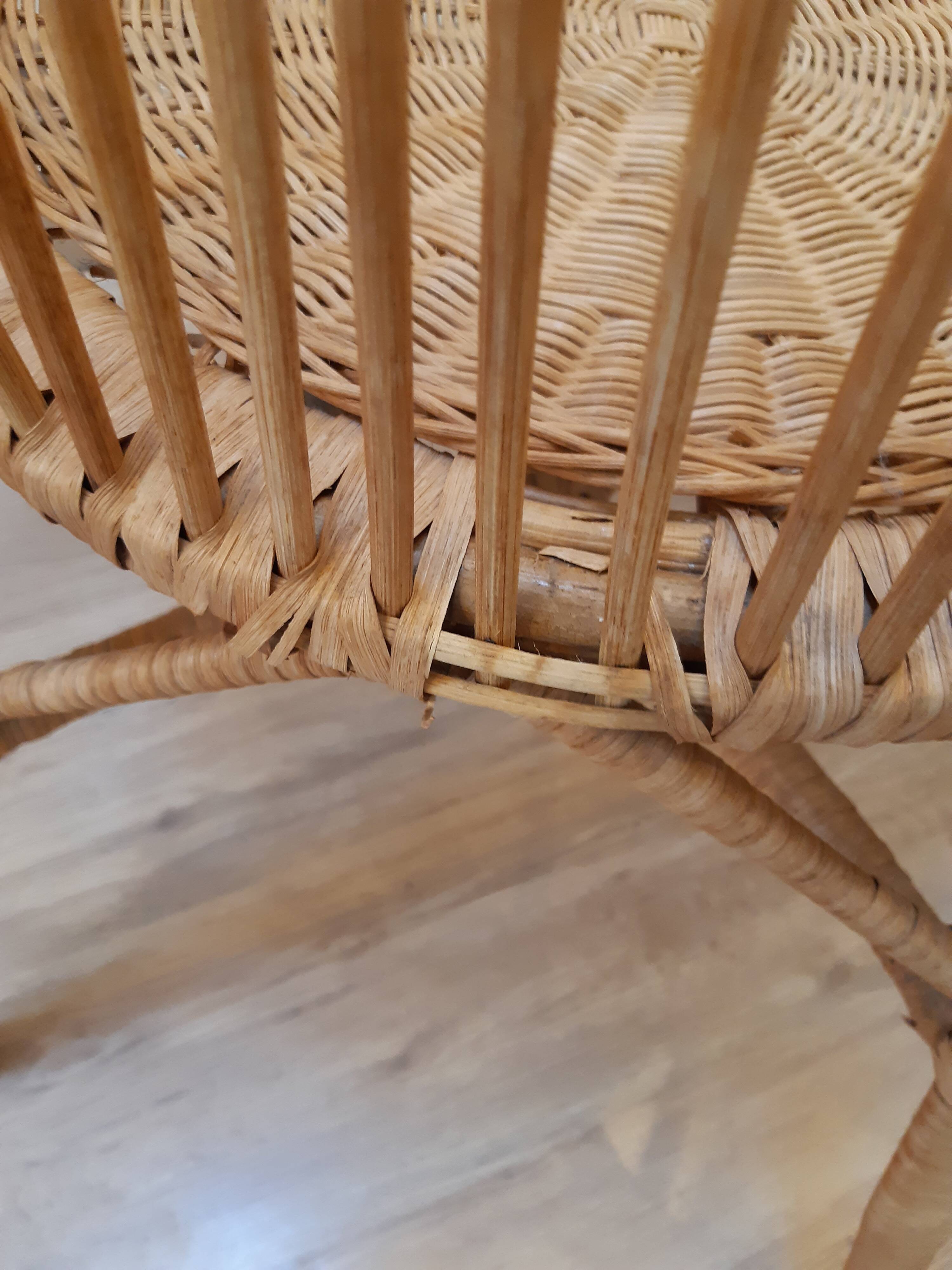 Peacock chair in rattan from the 60s