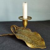 Antique bronze ivy leaf candle holder