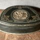 Old large leather jewelry box with a central medallion, XIX century, Napoleon III
