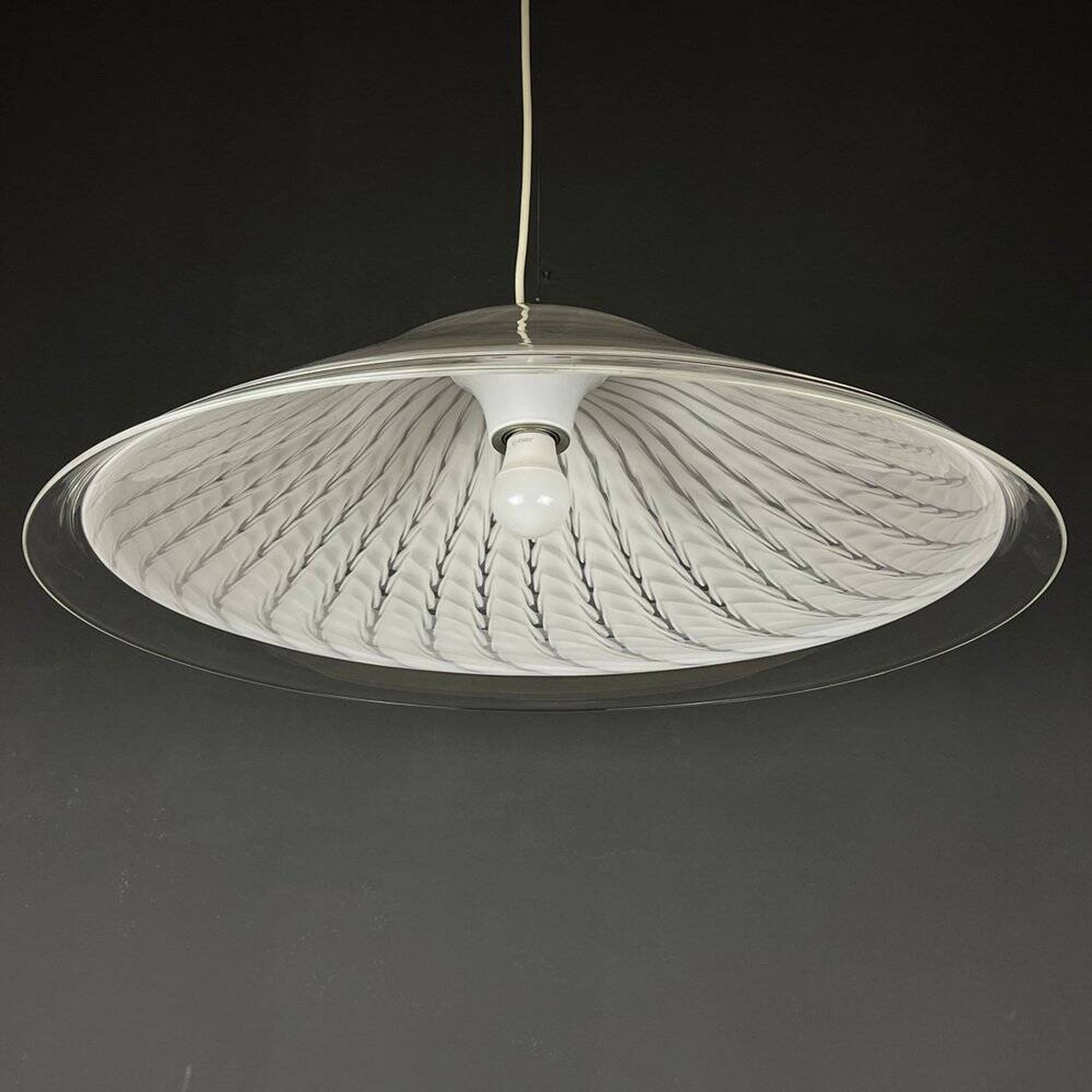 Murano glass pendant lamp, tourbillon, Italy, 1970s