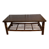 Vintage brown bamboo living room coffee table