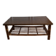 Vintage brown bamboo living room coffee table
