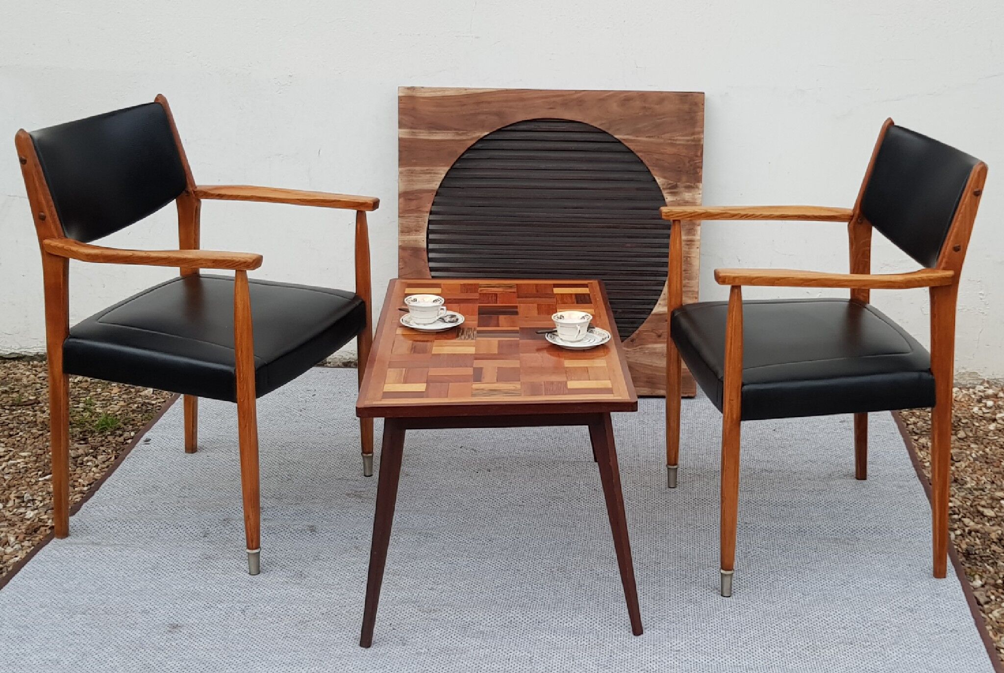 Fauteuils simili cuir scandinave