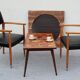 Fauteuils simili cuir scandinave