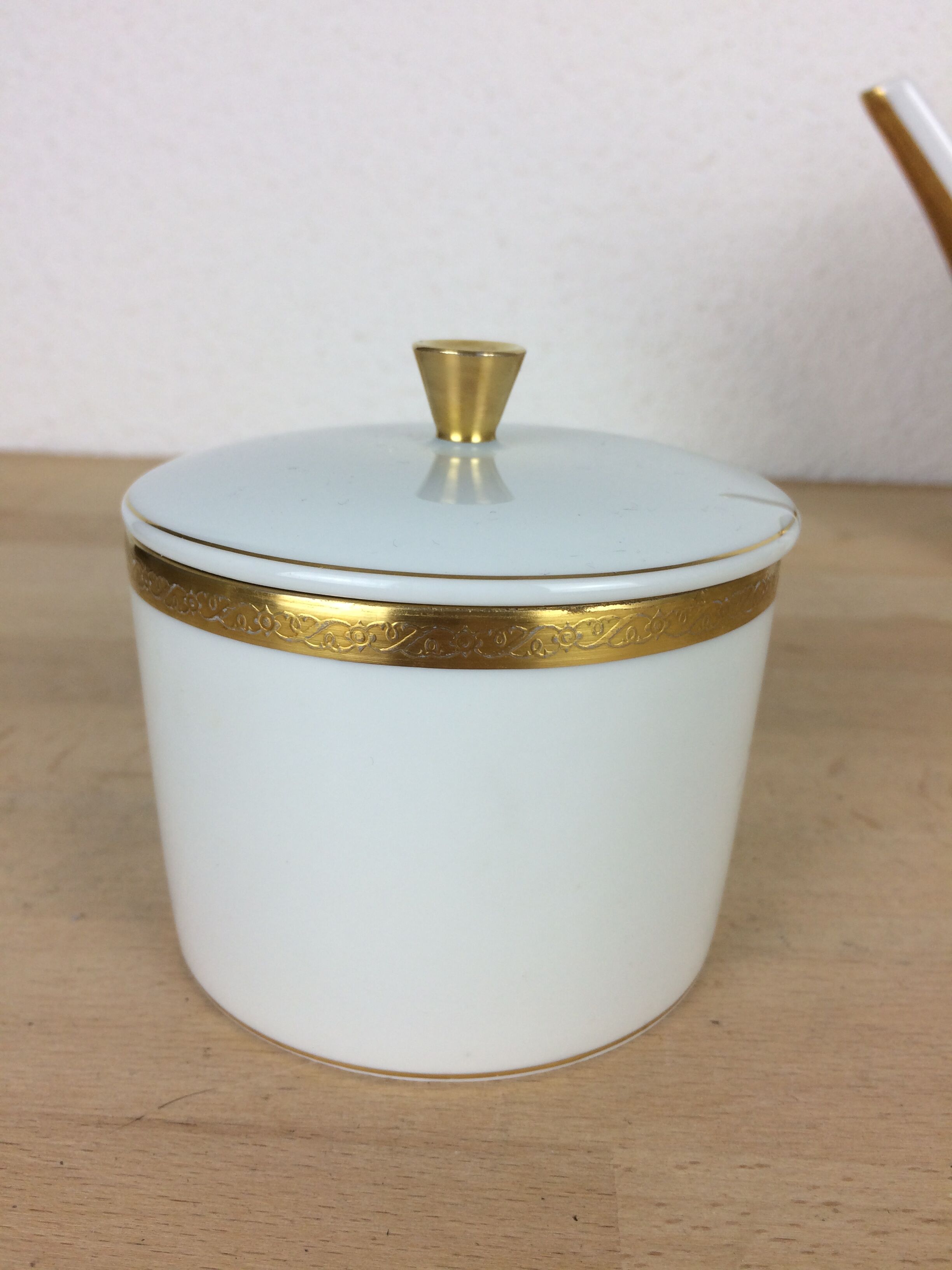 Porcelain tea set A. Vignaud Limoges and mocha spoons Christofle Alfénide