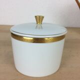 Porcelain tea set A. Vignaud Limoges and mocha spoons Christofle Alfénide
