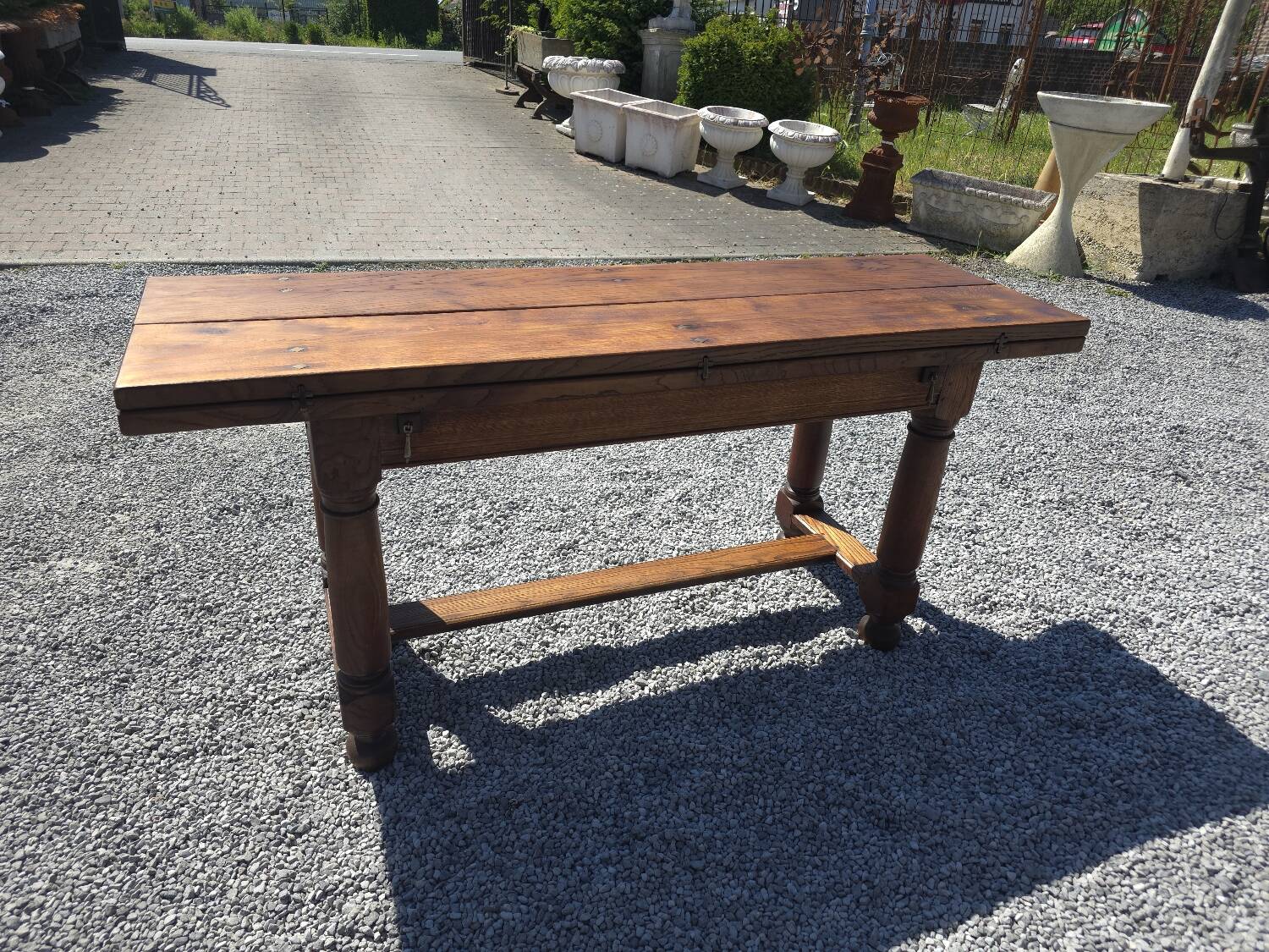 Table de ferme en chêne avec abattants