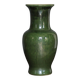 Green glazed ceramic vase, vintage baluster vase, flower pot