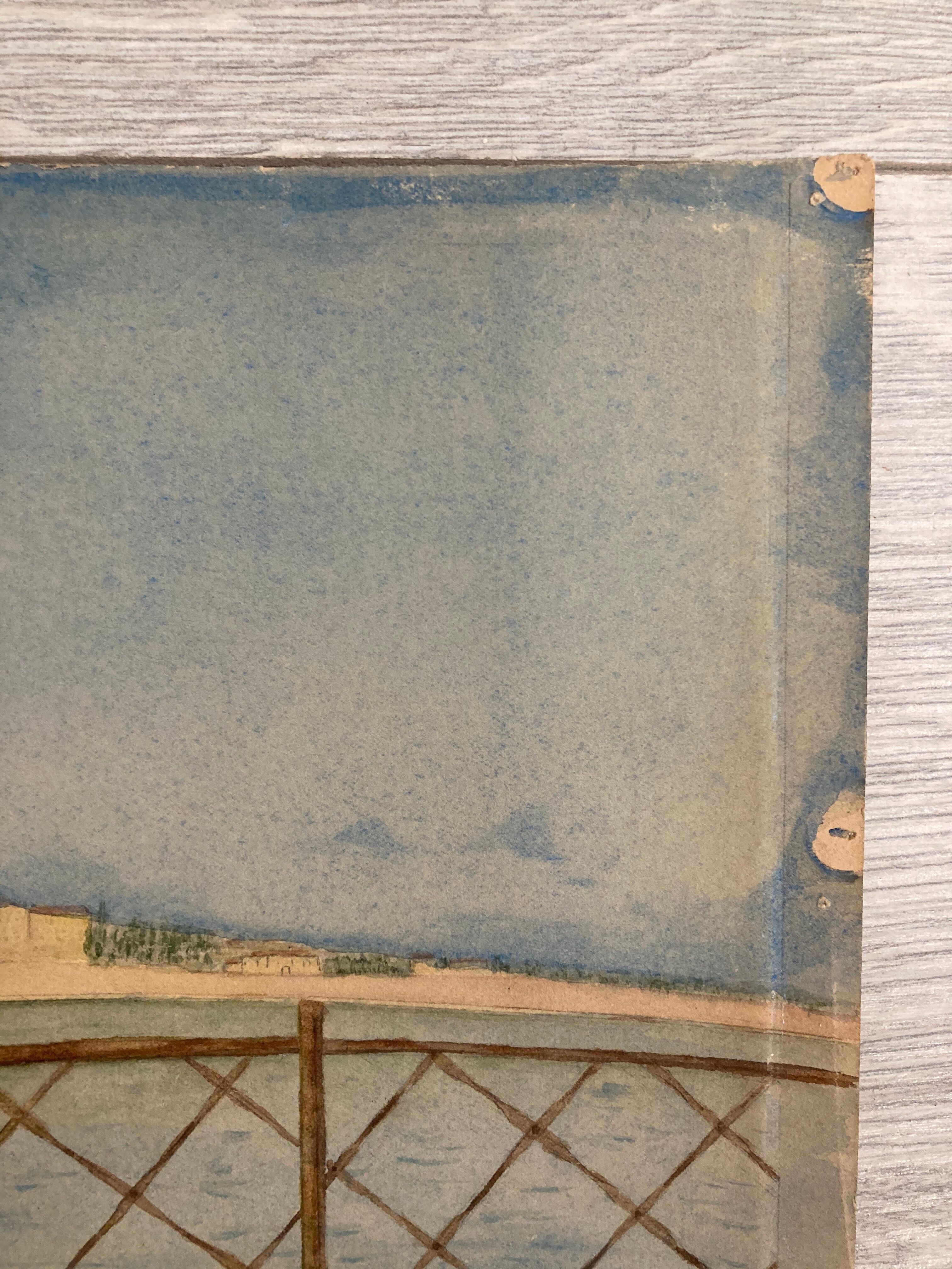 Vintage marine watercolor