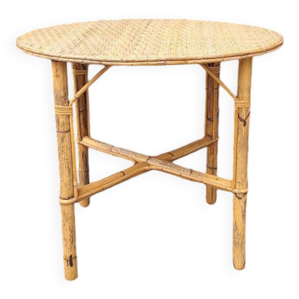 Table ronde en rotin | Selency