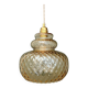 Suspension globe vintage en verre ambré