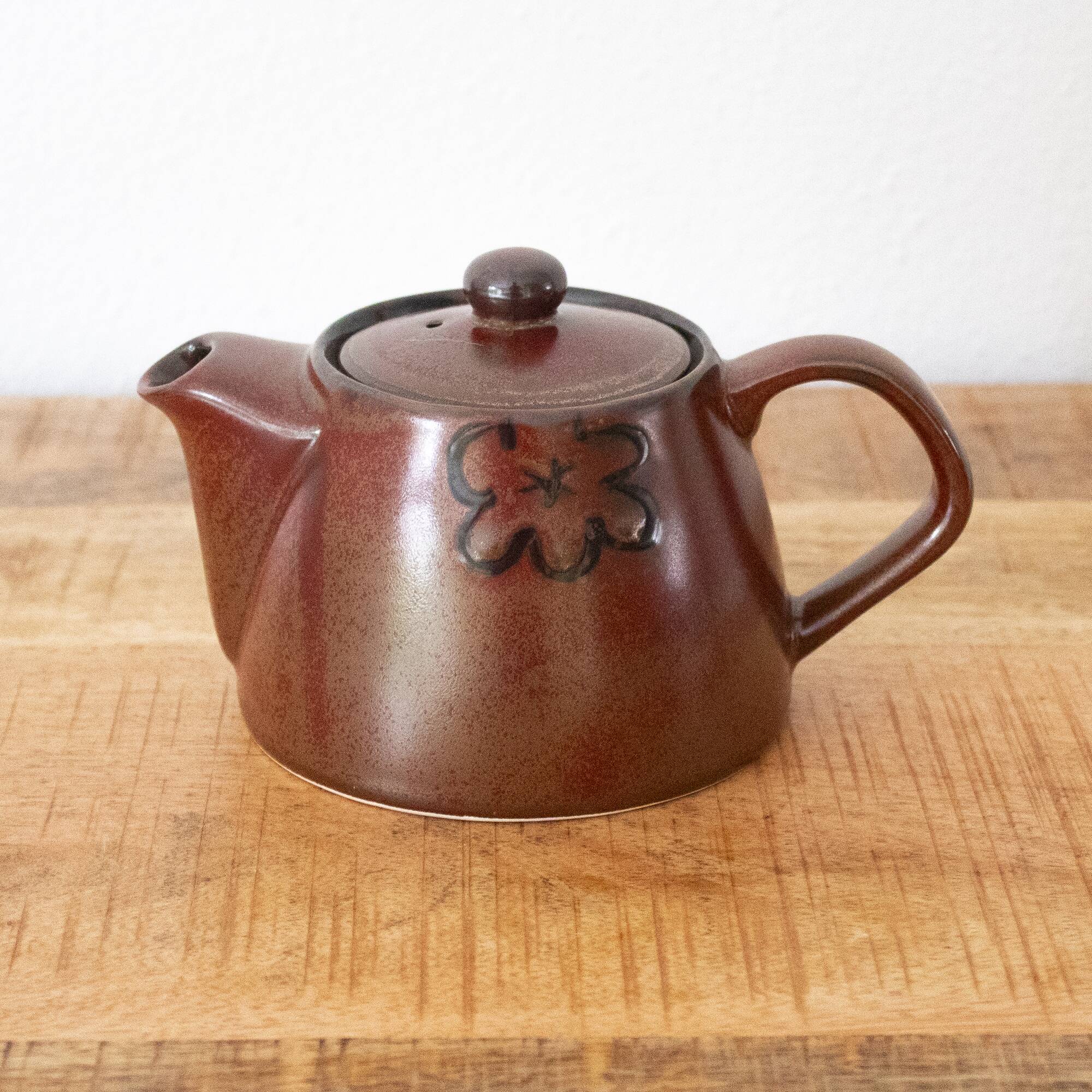 Ceramic Teapot, Flower Teapot, Brown Tea Pot, Alinea Fabrication Artisanale