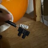 Orange ball chandelier