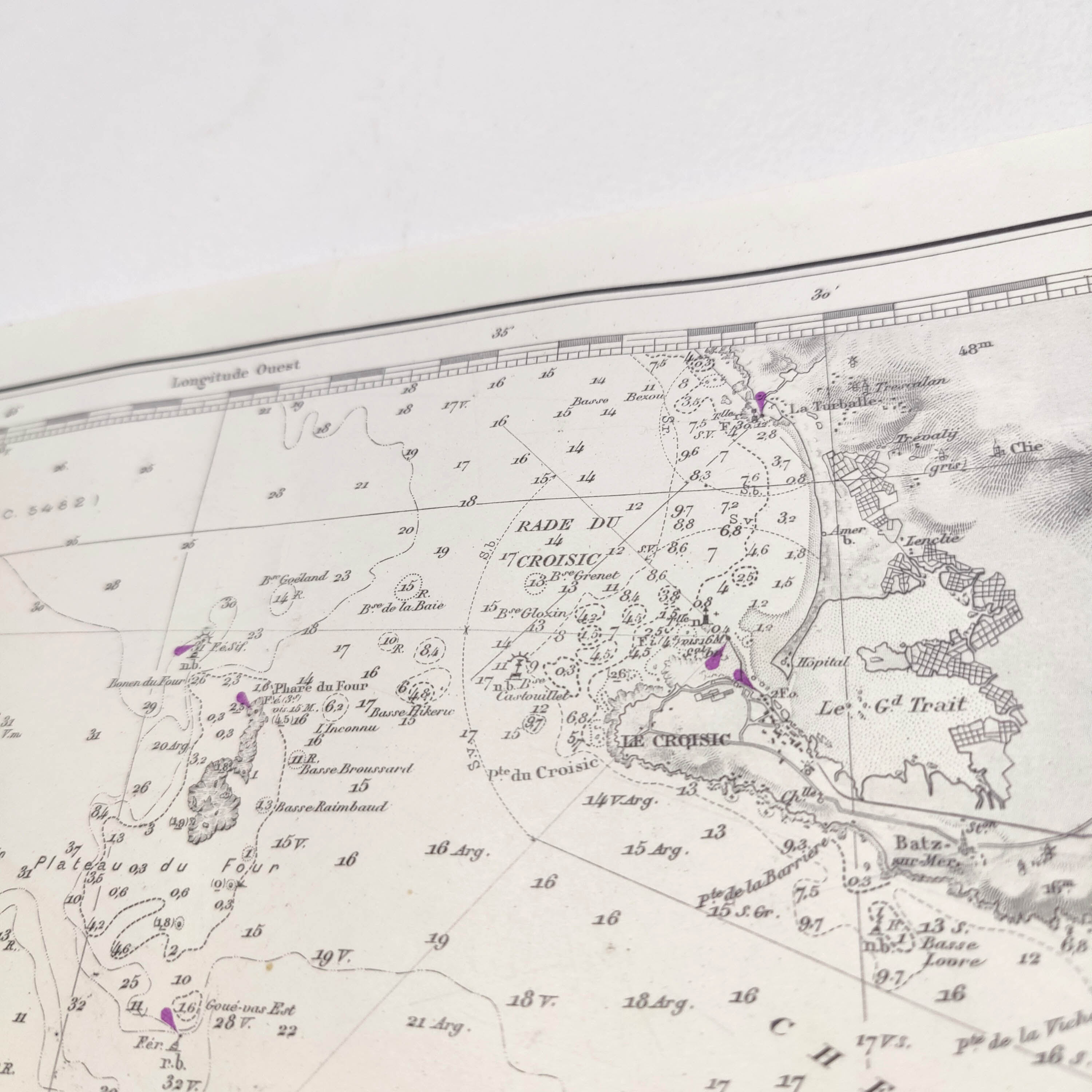 Map of the west coast of France from Belle Ile to Ile d'Yeu