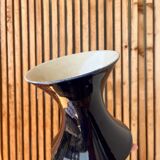 Blue ceramic diabolo vase, 1950