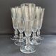 6 Baccarat Clermont 19th century champagne flutes