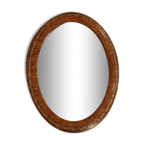 Miroir ovale bois et - dorure