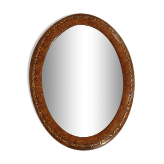Oval mirror wood and gilding