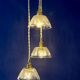 Suspension triple vintage glass chandelier - tableware collection