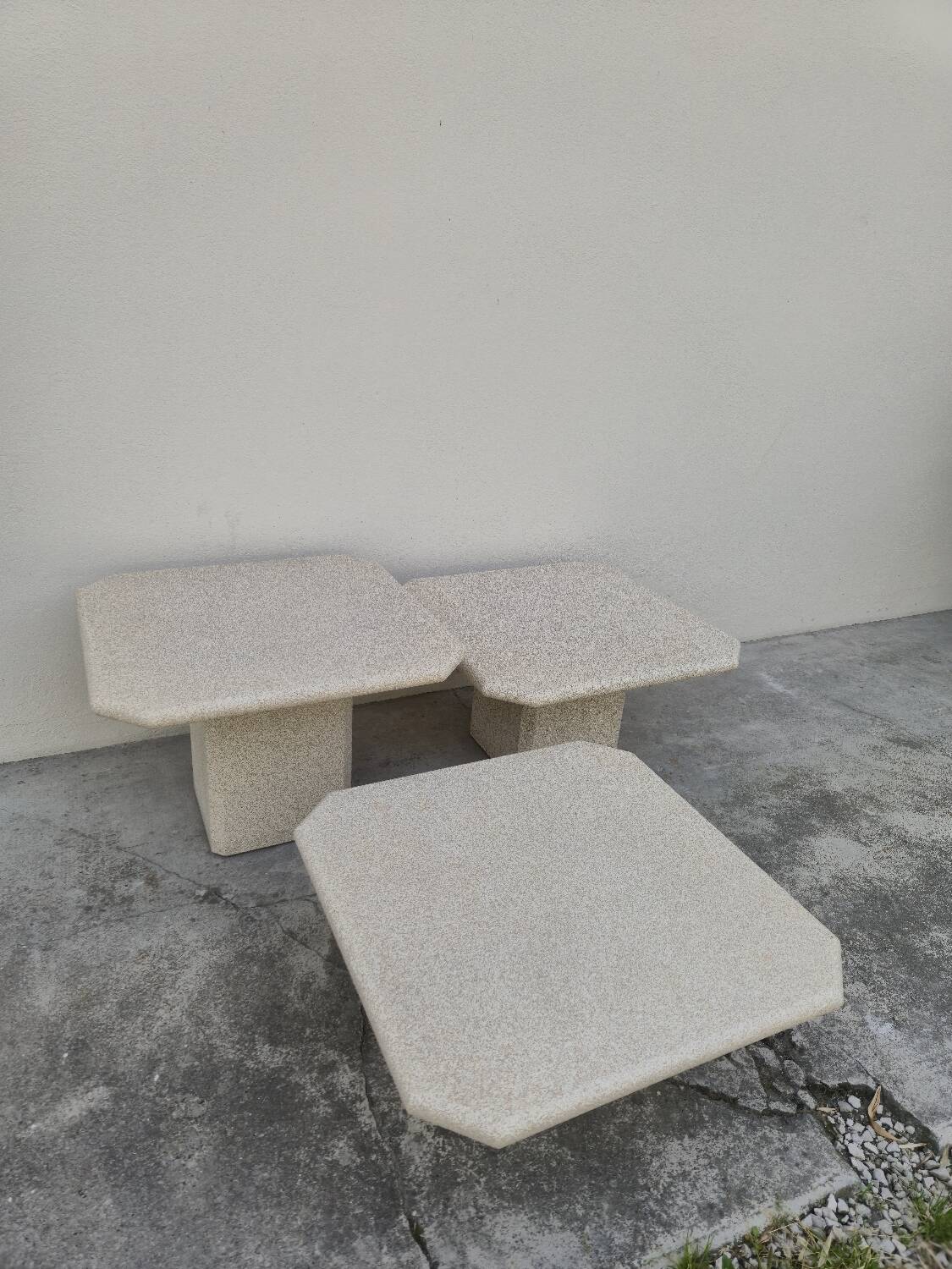 Set of 3 nesting wooden coffee tables, 1970s design