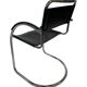 Set of 4 bauhaus cantilever chairs black leather and chrome design