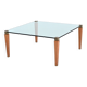 Table basse carrée Peter Ghyczy en laiton et verre, Pays-Bas, 1970