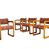 Set of 4 Scandinavian teak sled chairs