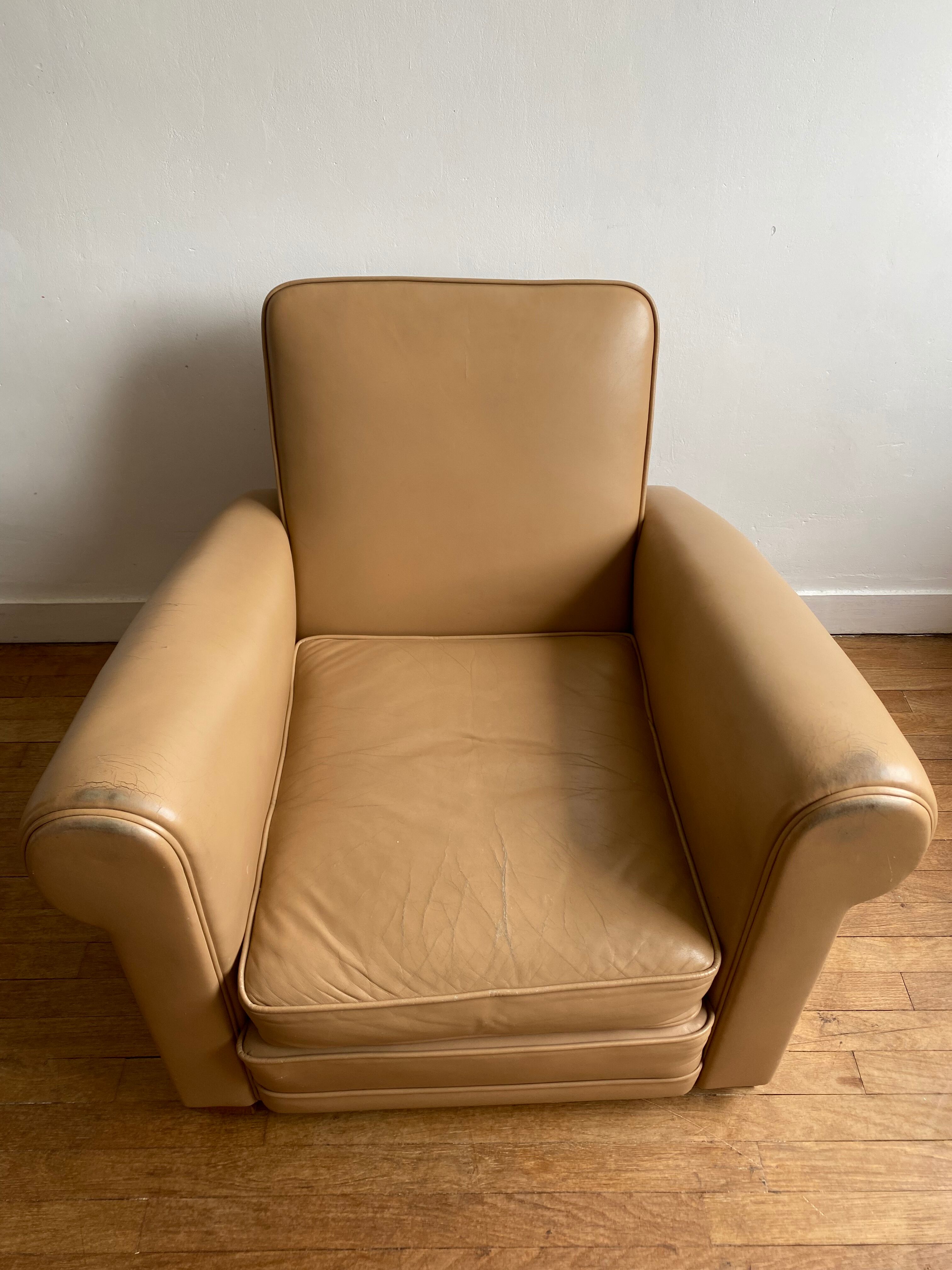 Fauteuil club cuir vintage