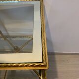 Vintage brass and glass nesting table