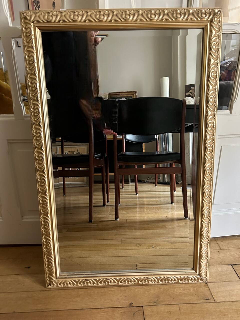 vintage beveled gold mirror