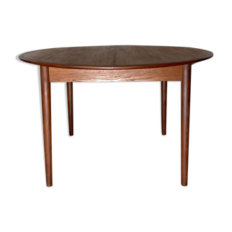 Table à manger ronde danoise extensible en teck des années 1960