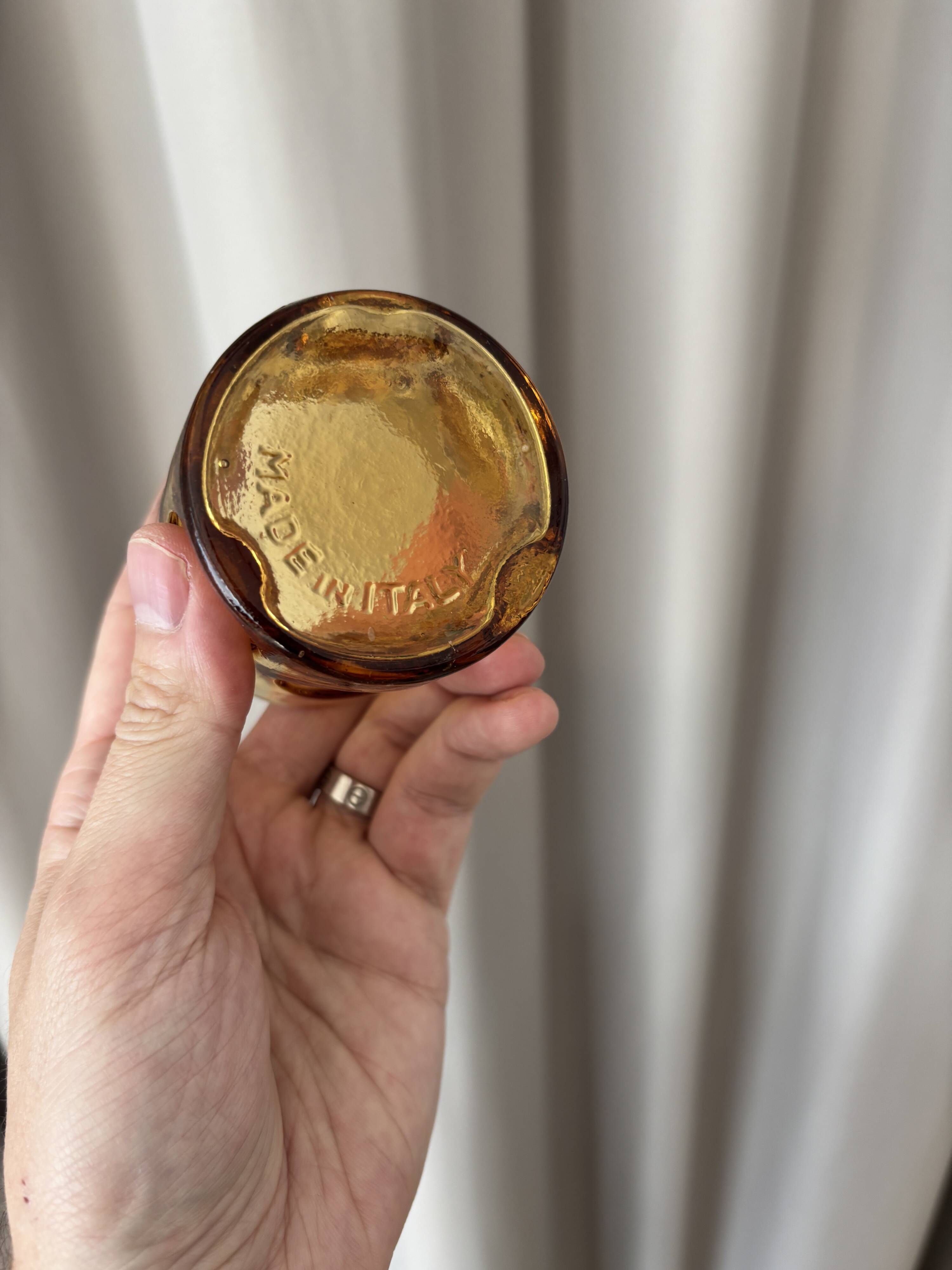 Set of 4 amber liqueur/bourbon glasses Empoli – Italy, 1970s