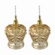 Set of two suspensions in gilded chiseled glass