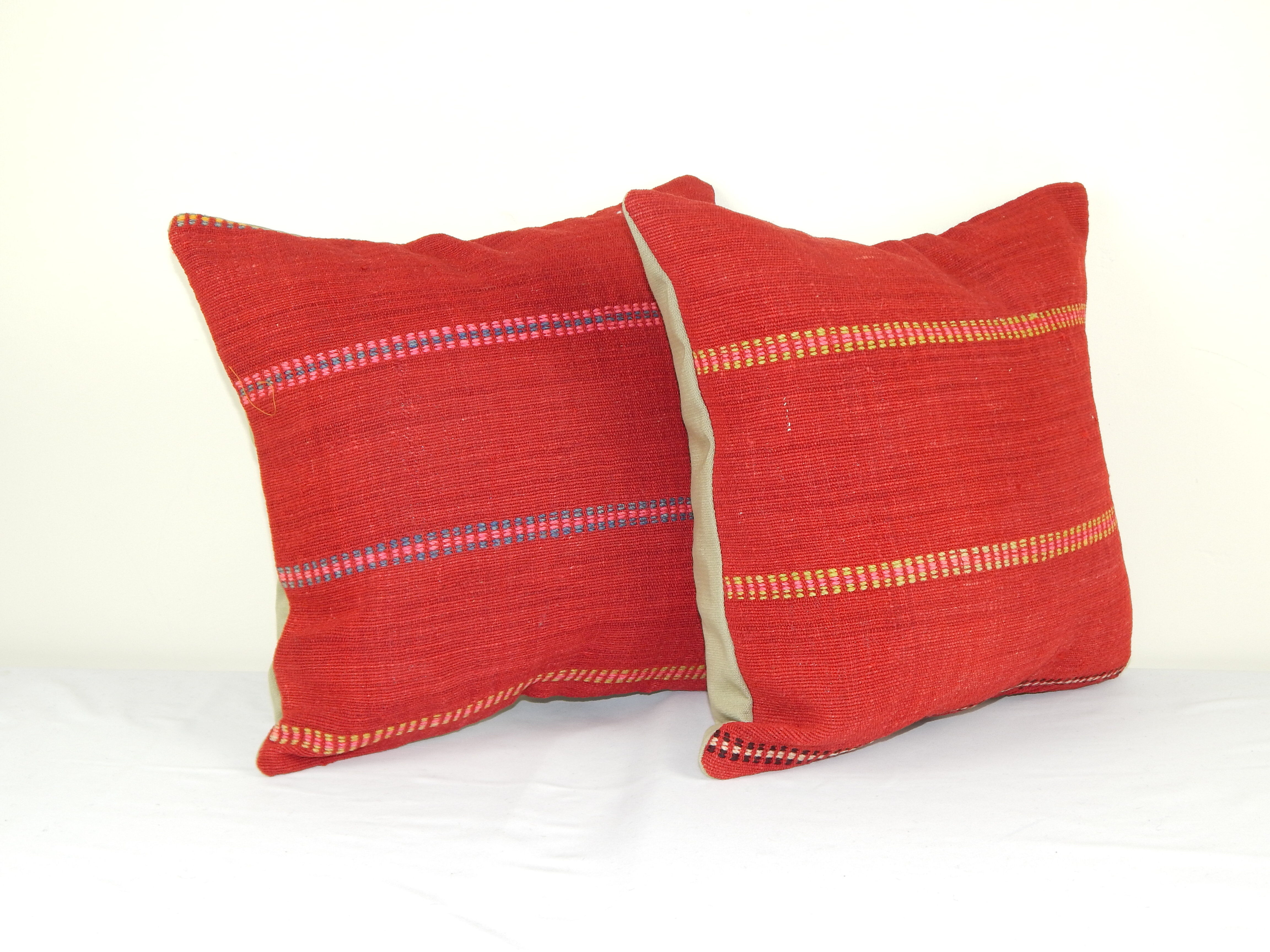 Kilim cushion covers with Turkish stripes, set of 2 ak162