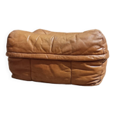 Pouf en cuir vintage