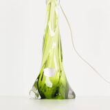 Vintage Belgian crystal glass table lamp by Val Saint Lambert