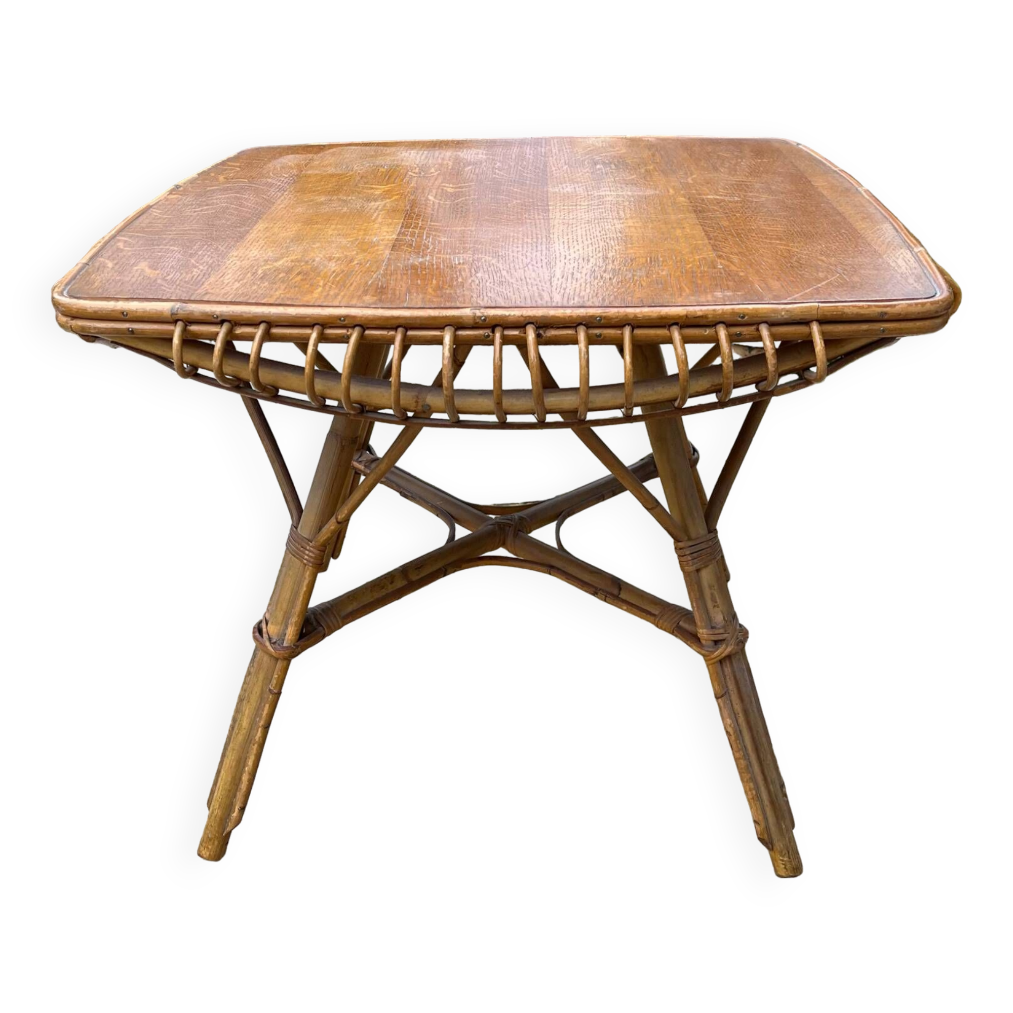 Vintage rattan coffee table