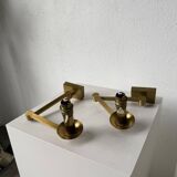 Pair of brass wall lights with articulated arms from the 70s