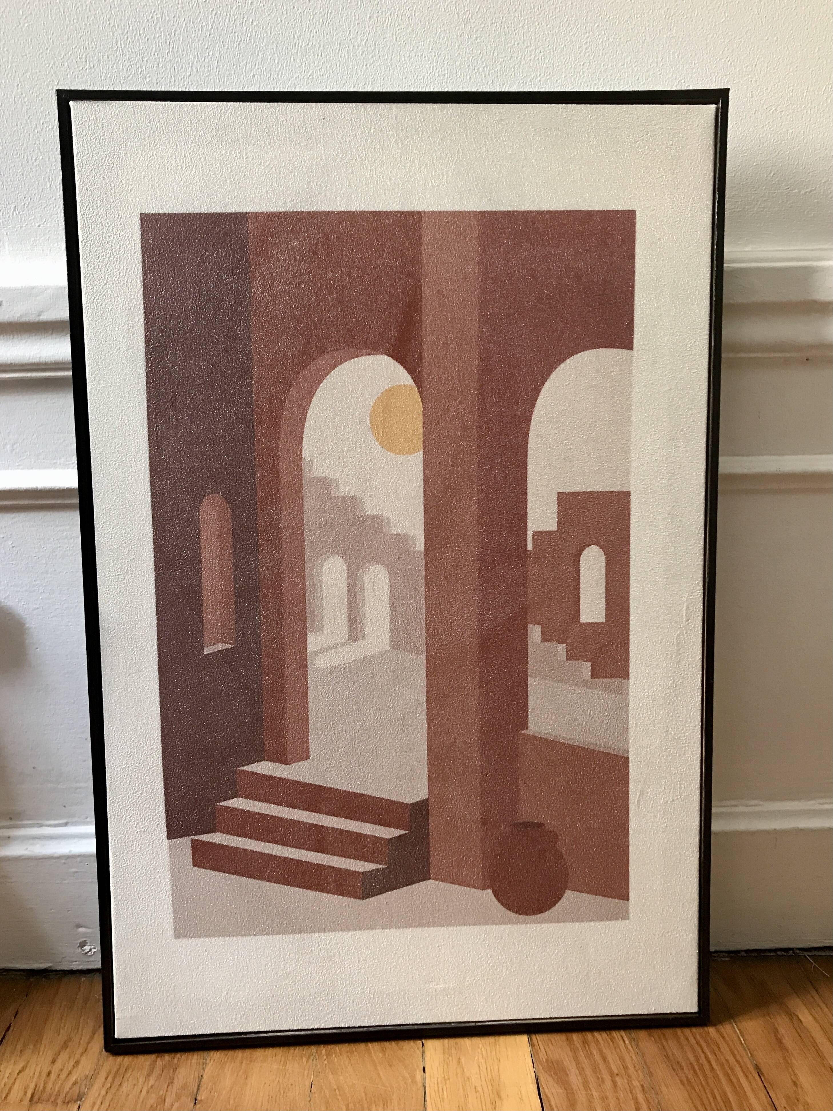 Framed canvas Riad Terra cotta