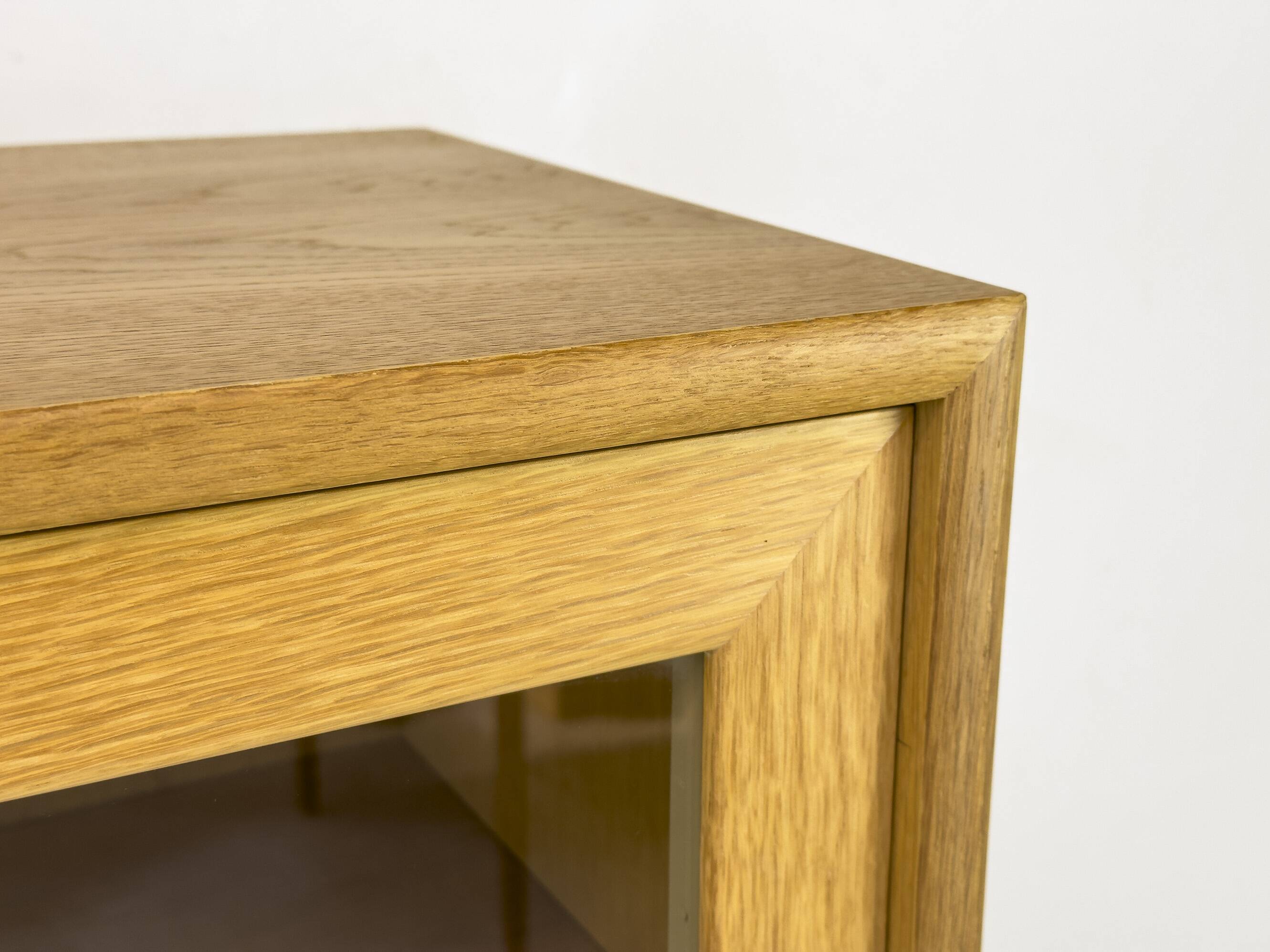 Mid Century Display Case in light oak by WK Möbel, 1970s