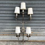 Grande applique murale chandelier métal 1950