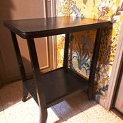 Table d'appoint, style Art Déco Console à roulettes bois noir vernissé 1940