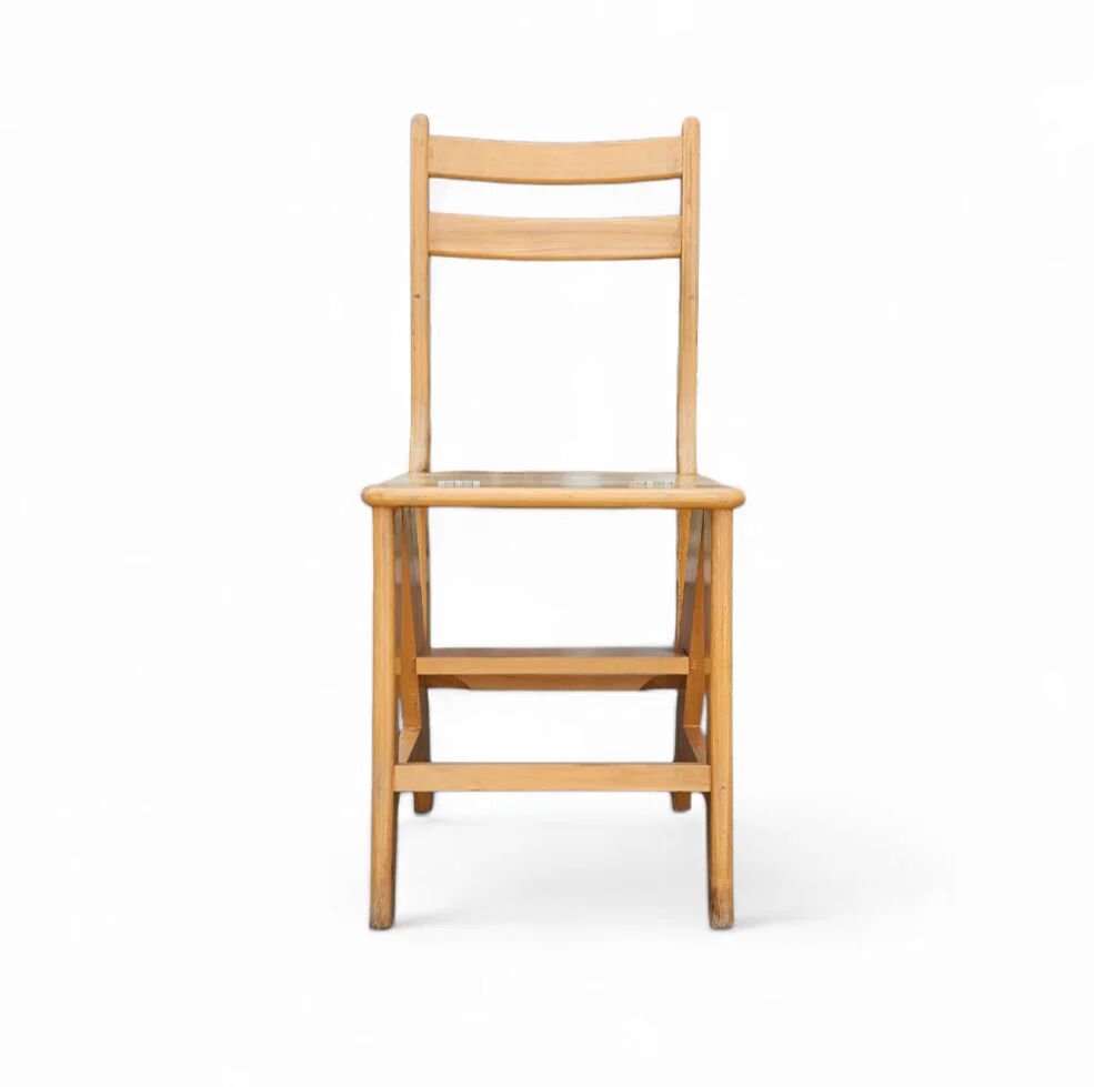 2 x library ladder chair 1950s