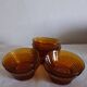 Amber glass bowls Duralex. Vintage