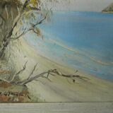 Oil painting of framed seascape, signed A F Singer, dated 67.