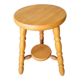 Brutalist wooden tripod stool