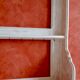 shelf / wall cabinet in wooden sandblasted effect old early twentieth century