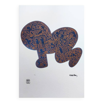 1990s Original Gorgeous Keith Haring Limited Edition Lithograph